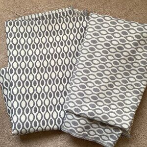 2 Big Pieces Of Upholstery Gray Fabric Material Sewing